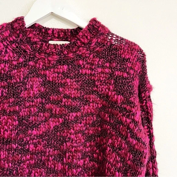 BOGO! Ramy Brook James Sweater Pink Metallic Wool Alpaca Size XS - Picture 3 of 8